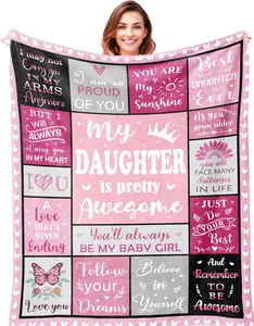 Daughter Gifts Throw Blanket, Daughter Gifts from Mom Dad, Gifts for Daughter Adult, Daughter Gift from Mom/Dad, Daughter Gifts for Graduation Birthday, to My Daughter Blanket 60"x50"