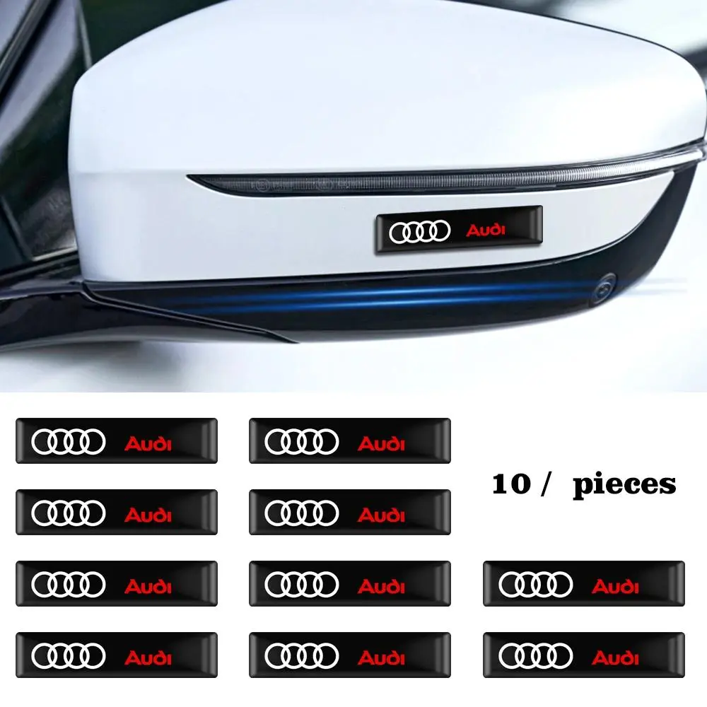 10pcs Car Interior Badges Stickers, Steering Wheel/dashboard Decorations for Audi A3/a4/b5/b6/c5/c6/q2/q3/tts Models, Auto Accessories