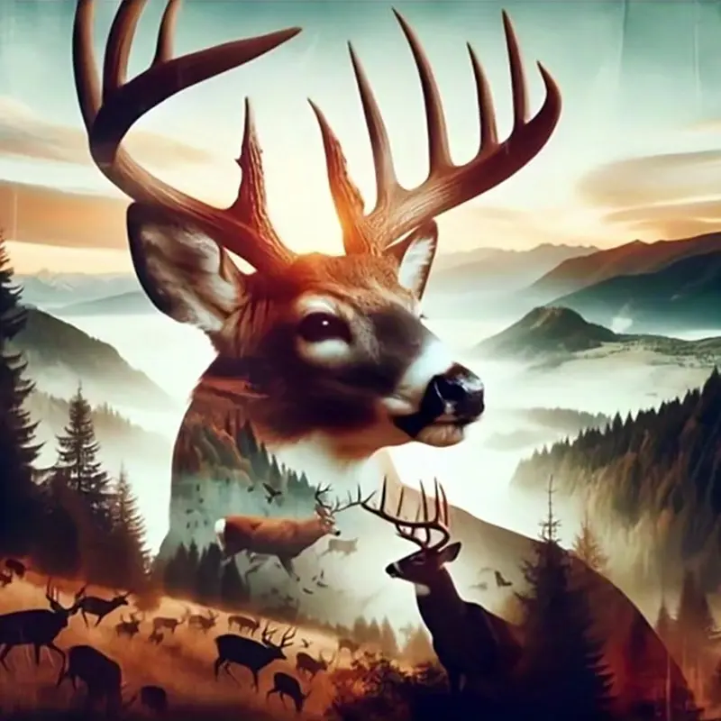 5D DIY Diamond Arts Colorful Painting Kit, Deer & Valley Pattern Diamond Arts Colorful Painting without Frame, Handmade Art Crafts for Home Decor, Diamond Painting Kits, Handicraft