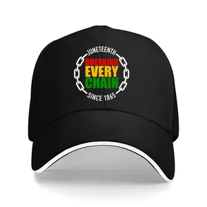Vibrant Color Block Adjustable Lightweight Polyester Unisex Baseball Cap Break All Bindings Since 1865 Juneteenth Liberty Hat Casual Headwear for Men and Women Father's Day Valentine's Day Mother's Day Gift Sentimental Design Bold Print Crown