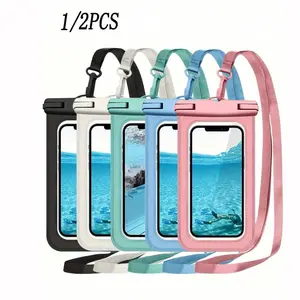 1/2pcs Waterproof Phone Bag, Ipx8 Waterproof Smartphone Case, Outdoor Hiking Phone Pouch, Swimming Underwater Phone Shell, Beach Dry Bag