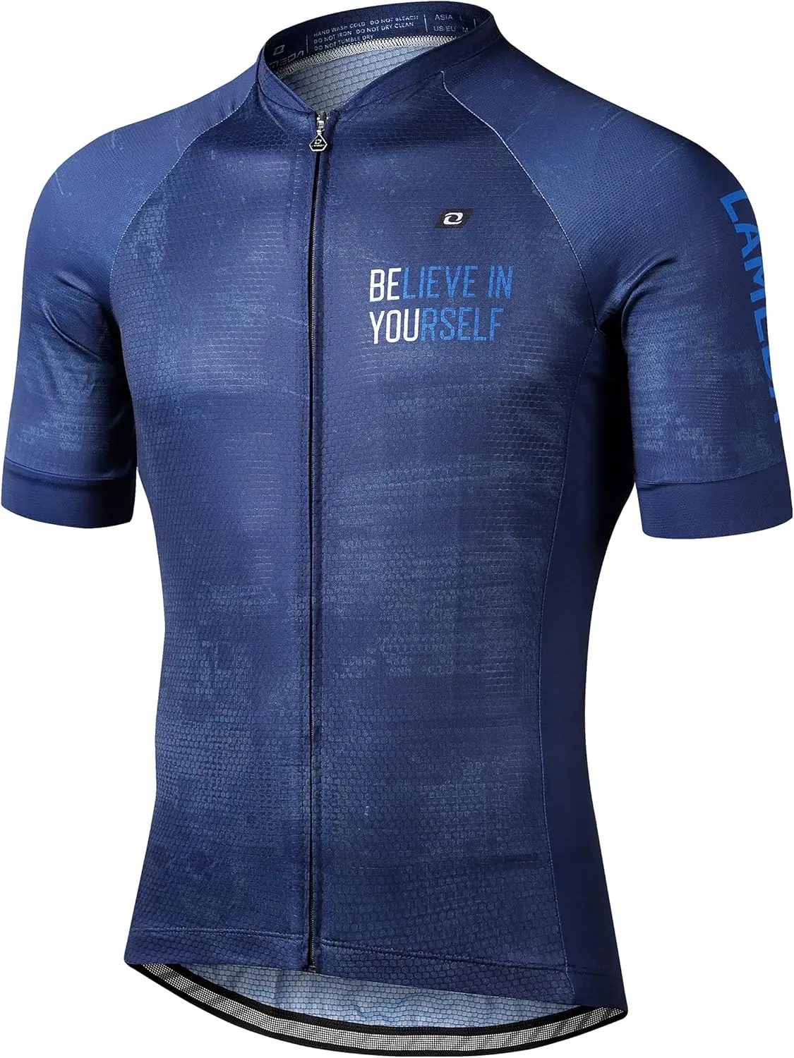 LAMEDA Men's Cycling Jersey Breathable Lightweight Short Sleeve Elastic Pro Road Bike Shirt Full Zip
