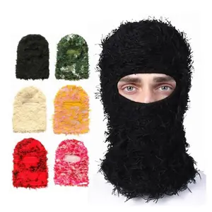 Winter Warm Solid Balaclava Mask - Windproof Full Face Knit Headgear for Skiing Hiking Outdoor Sports & Party Use Cozy Cold Weather Protection Solid Color Stylish Ski Mask with Unique Concave and Convex Design