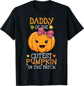 Daddy Of The Cutest Pumpkin In The Patch Halloween Mens T-Shirt - Nicolekhach Shop 84B0CJ7S53T4