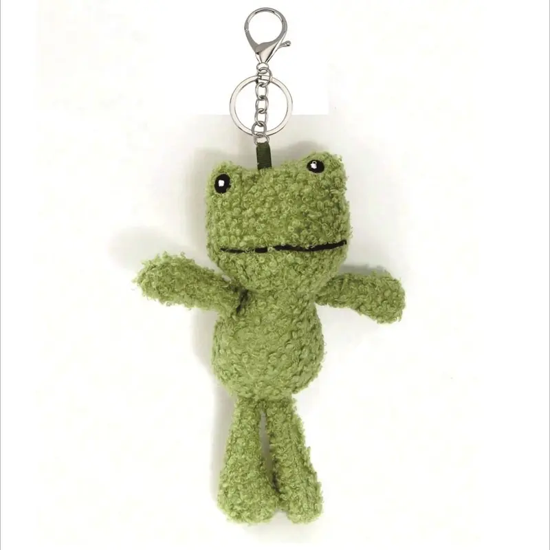 Cute Frog Design Keychain, Cute Plush Keychain, Cute Charms Keychain for Women & Men, Fashion Accessories for Bag Decoration, Trendy All-match & Exquisite Keychain for Birthday Gift, Fuzzy Keychain, Cute Keychain Accessory