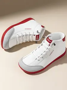 HOBIBEAR Men's Wide Mid-Calf Casual Shoes, PU Leather Round Toe Sneakers, All-Season Comfortable Walking Shoes for Men, Footwear, Rubber