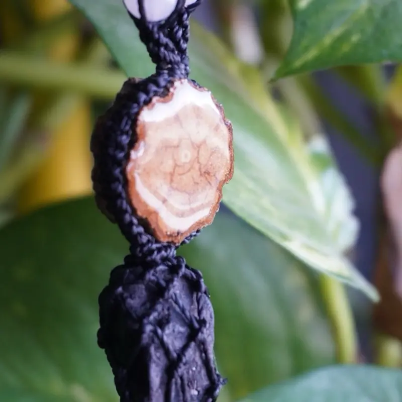 Peruvian Handmade Necklace - Black Tourmaline with Adjustable Band, One of a Kind Design, Direct from Amazon