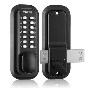 【DealsForYouDays】VEVOR Mechanical Keyless Entry Door Lock, 14-Digit Code Keypad, Waterproof Zinc Alloy Construction, Surface-Mounted Latch, Adjustable Handle & Knob, Easy Installation for Garden Gates, Garage, Door Locks