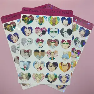 Saiki K. Anime Heart Sticker Sheet