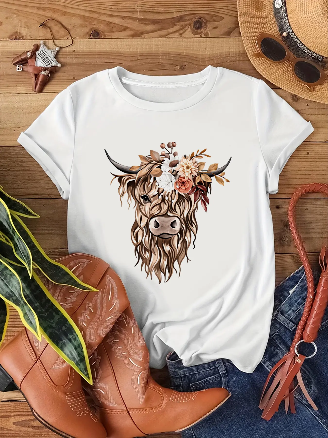 Women's Highland T-Shirt - Scottish Print Short Sl unisex soft cotton short sleeve t shirt, vintage graphic casual tee for men women teens, perfect birthday holiday gift for camping travel gym daily street  wear