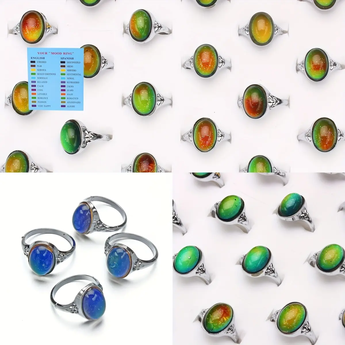 Bohemian Style Mood Ring for Men and Women, Temperature-Controlled Color-Changing Ring, Jewelry Party Gift, Unique Design