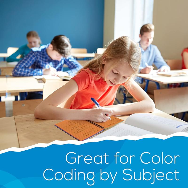 Spiral Notebook with Colored Pages, 5X7" with Vibrant Or Pastel College Ruled Paper, 100 Sheets/200 Pages, 3 Pack