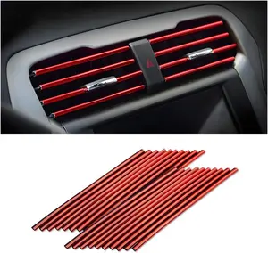 20 count  Air Conditioner Decoration Strip for Vent Outlet, Universal  Bendable Air Vent Outlet Trim Decoration, Suitable for  Air Vent Outlet,  Interior Accessories (Red)