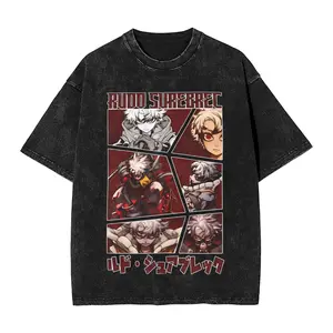 valentine shirts Zanka Nijik Gachiakuta Anime Washed T Shirt Streetwear Hip Hop 14Vintage T-Shirt  Tees for Men Women Cotton Oversize Summer