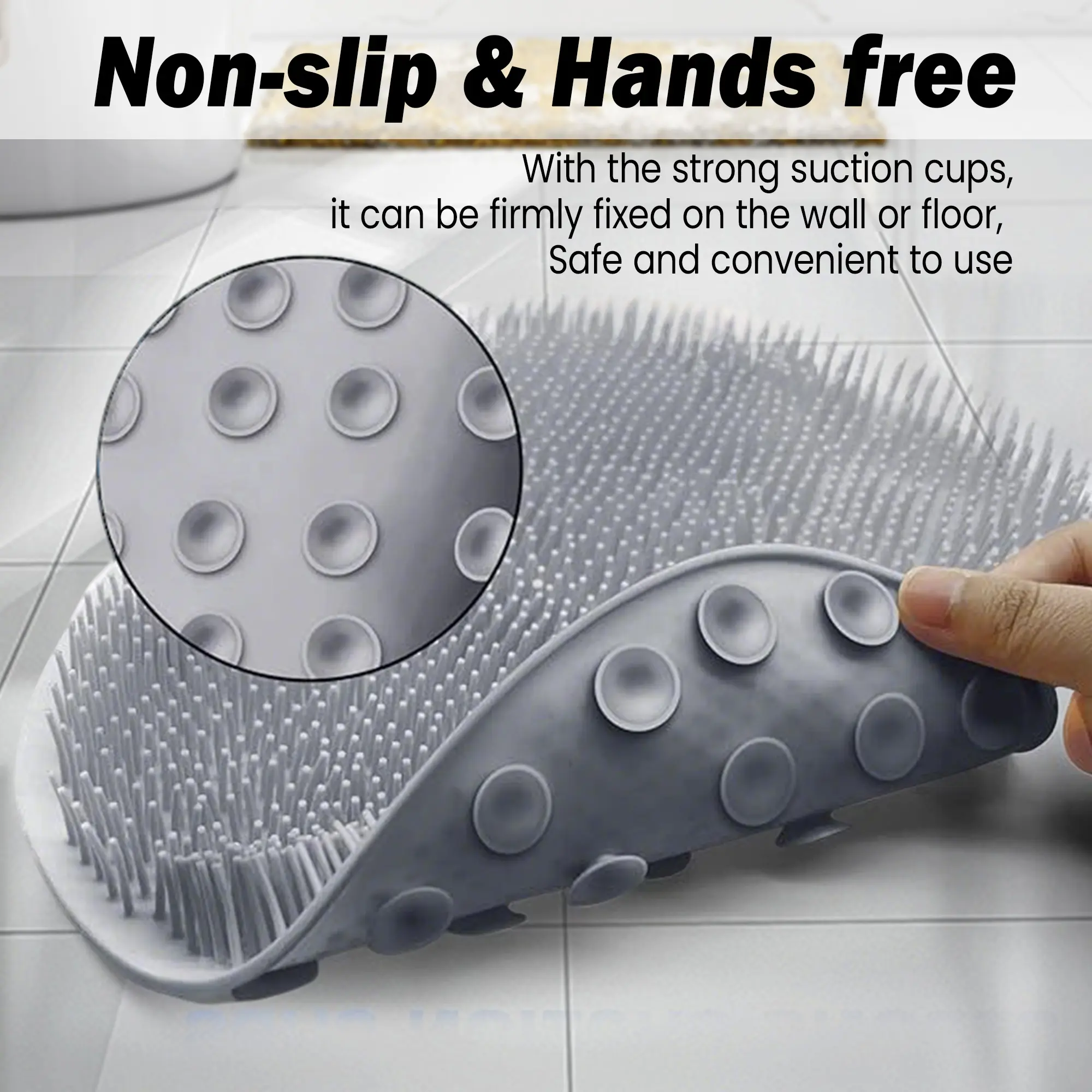 Shower Foot Scrubber Mat, Foot Wash Pads With Non-slip Cups for Smooth Skin Exfoliation, Back and Foot Circulation Massage, Universal for Men and Women Exfoliating Net Loofah Wall