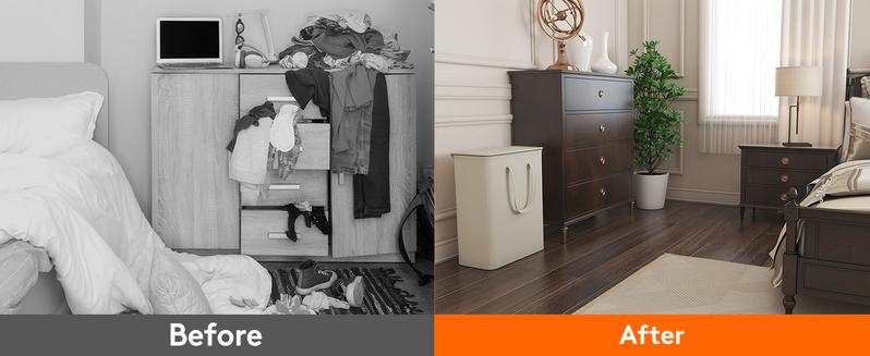 Lifewit 50L Slim Laundry Hamper Basket with Lid, Narrow Collapsible Clothes Storage, Easy Transport with Long Handles, Compact Design for Space Saving