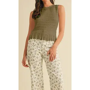The Smocking Tank-Olive or Black