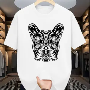 [SALE UP TO 50%] Bulldog Dad T-Shirt/Sweatshirt French Bulldog Graphic Line Art Black Tee Gift for Dog Lovers
