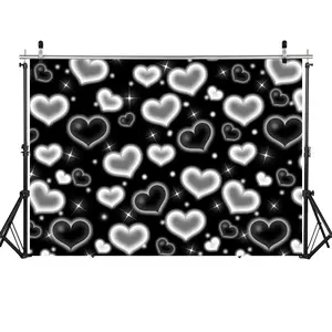Heart Background Banner, 90s Style Photography Backdrop, Valentine's Day Decoration, Birthday Prop, Birthday Party Decorations, No Power Needed