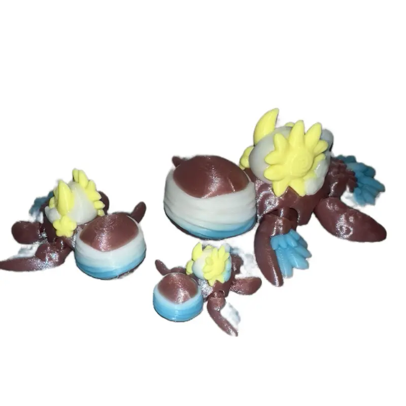 Flexi Libra Turtles Figurine (mini, small, or medium) 3D printed, yellow glow in the dark