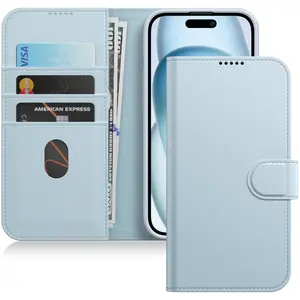 JETech Wallet Case for iPhone 15 Series, Shockproof PU Leather Magnetic Flip Cover with Card Holder, Stand Feature and Full Camera Protection