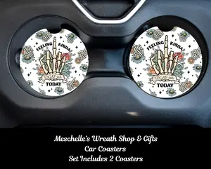 Feeling Kinda IDGAF Today Car Coasters - Upgrade Your Car Interior with Stylish and Functional Car Coasters