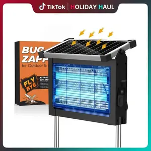 Zero Queen Solar Bug Zapper Outdoor, Upgraded IP67 Waterproof Mosquito Zapper Outdoor Solar Powered Mosquito Killers Electronic Weatherproof