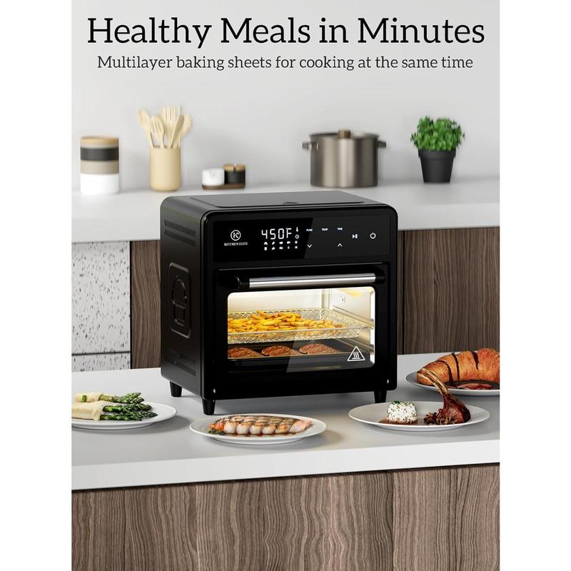 12.6 QT  Fryer Toaster Oven Combo, 10-in-1 Convection Oven with Digital Touch Screen, Stainless Steel for Baking, Roasting &