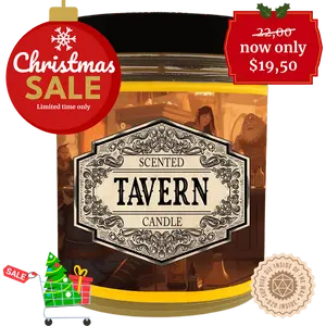 Scented Candle Tavern with Surprise D20 Dice