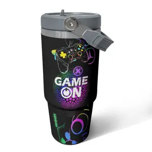 Stainless Steel Tumbler 30 oz Portable Water Bottles - Gamer Gifts for Men, Teen Boys, and Gaming Lovers - Drinkware, Flasks Stylish Beverage Mug Bottled