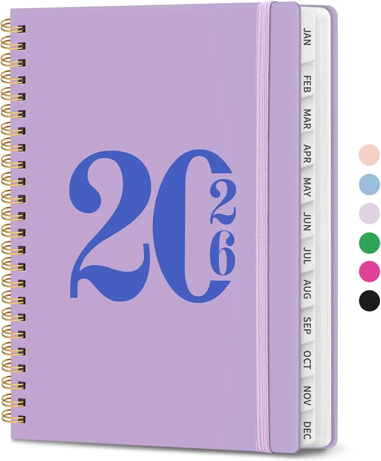 2026 Planner, Weekly and Monthly Calender Planner, Jan 2026 to Dec 2026, Hardcover 2026 Calendar Book with Tabs & Inner Pocket, Office Home School Supplies for Women & Men - A5 (6.3" x 8.5"), Purple