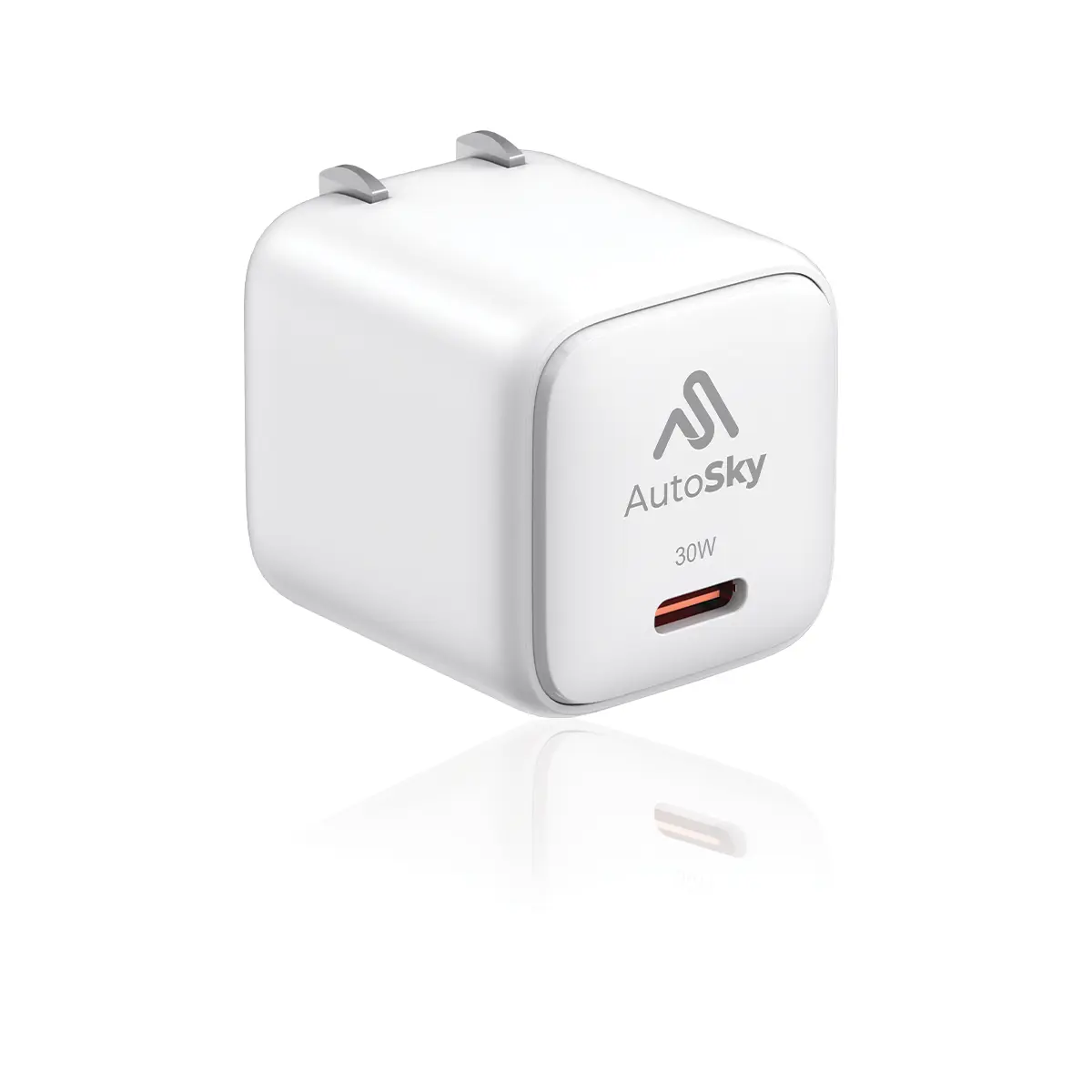 AutoSky 30W PD Type C Charging Mobile Charger - USB-C Adapter with Overheat Guard, US Plug for Cellphone, Tablets, Laptops - Portable, Durable, Manufacturer Warranty Included, Devices