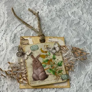 One Handmade Tag / Cluster / Junk Journal Ephemera Stickers Cropped Sticker Sleeve