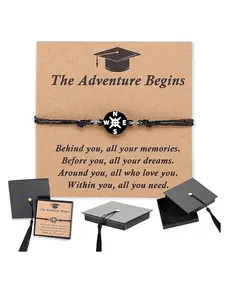 1pc 2026 Graduation Season Fashion Bracelet With Graduation Cap And Card, Cool High School And College Graduation Gift, Suitable For Teenagers And Boys, Perfect Gift For Family, Classmates, And Friends, Adjustable Bracelet