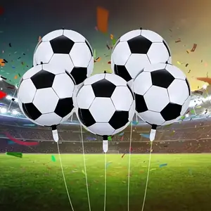 5-Pack 4D & Football Balloons, Perfect for Birthdays Graduations Anniversaries, Sport Theme Party Decorations, High-Quality Aluminum Foil