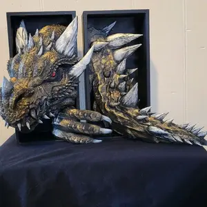 Craftykid3D Dragon and Tail Book Nook Combo - Home Library Accessory with Dragon Design and Tail Feature - Decor