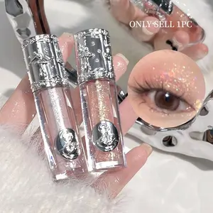 Ballet Liquid Eyeshadow, Pearlescent Super Shiny Crystal Highlight Aegyo Sal Monochrome Eyeshadow Liquid, Glitter Shimmer Eyeshadow