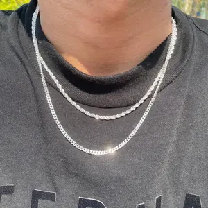 2Pcs/Set High-quality Vintage Stainless Steel Double-layer Personalized Necklaces for Men Street-style Rap Jewelry