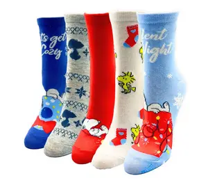 Holiday Character Set of 5 Festive Capri Socks