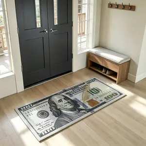 Currency Area Rug New 100 Dollar Bill Design Doormat Non-Slip Doormat for Living Room Bedroom Kitchen Indoor Outdoor Carpets (New 100 Dollar, 22''x53'')