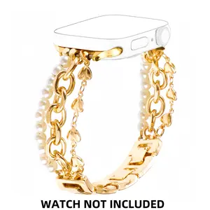 Fashion Faux Pearl Beaded Bracelet Watch Band, Elegant Wristband for iWatch Series SE 9 8 7 6 5 4 3 Ultra, Smart Watch Accessories, Smart Watch Straps, Smartwatch Compatible Bands