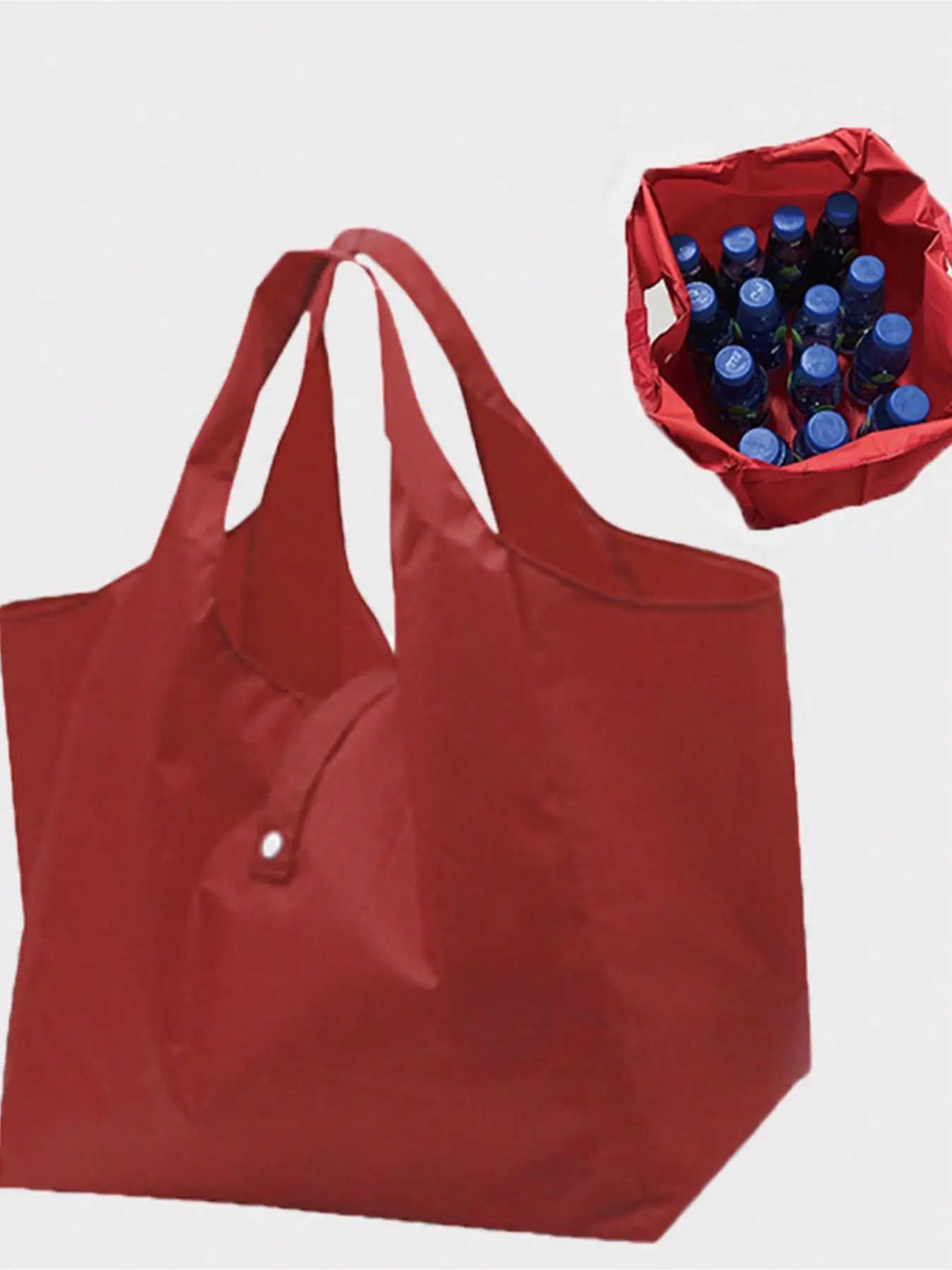 Large Capacity Reusable Shopping Bag, Foldable Picnic Backpack, Portable Grocery Tote, Beach Shoulder Bag, Ideal for Students & Office Use