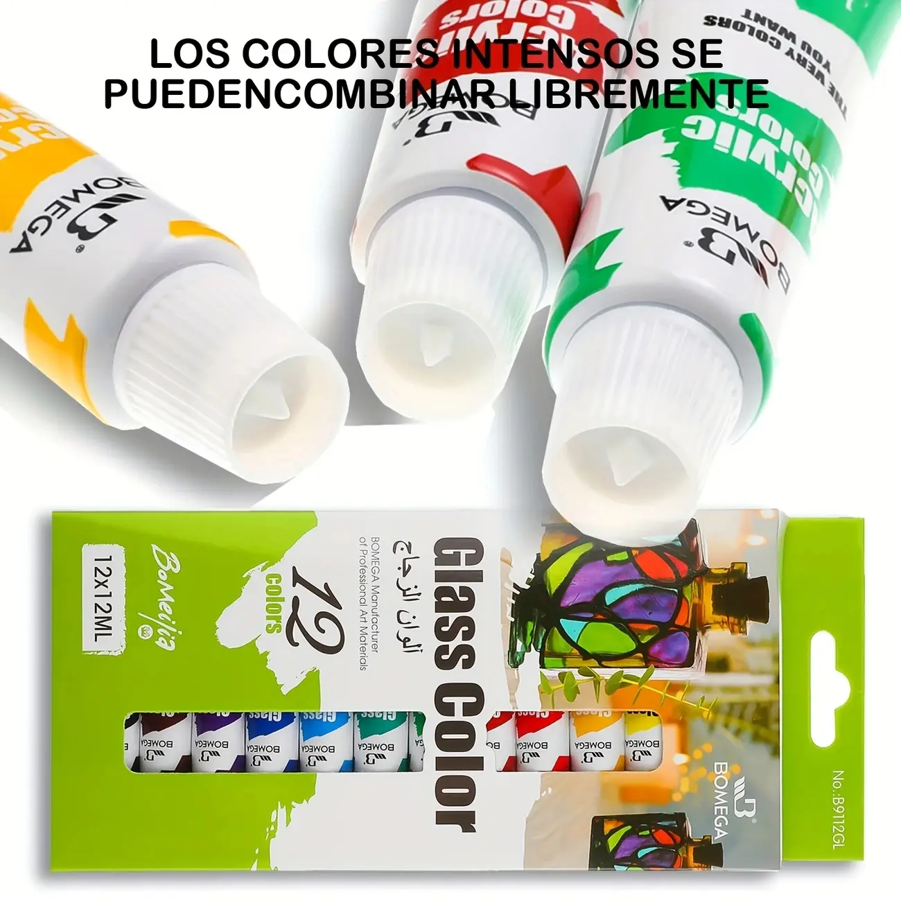Acrylic Paints 12 Colors Professional Set 6/12ml Tubes Artist Drawing Gouache Fabric Glass Oil water color Paint Art Materials