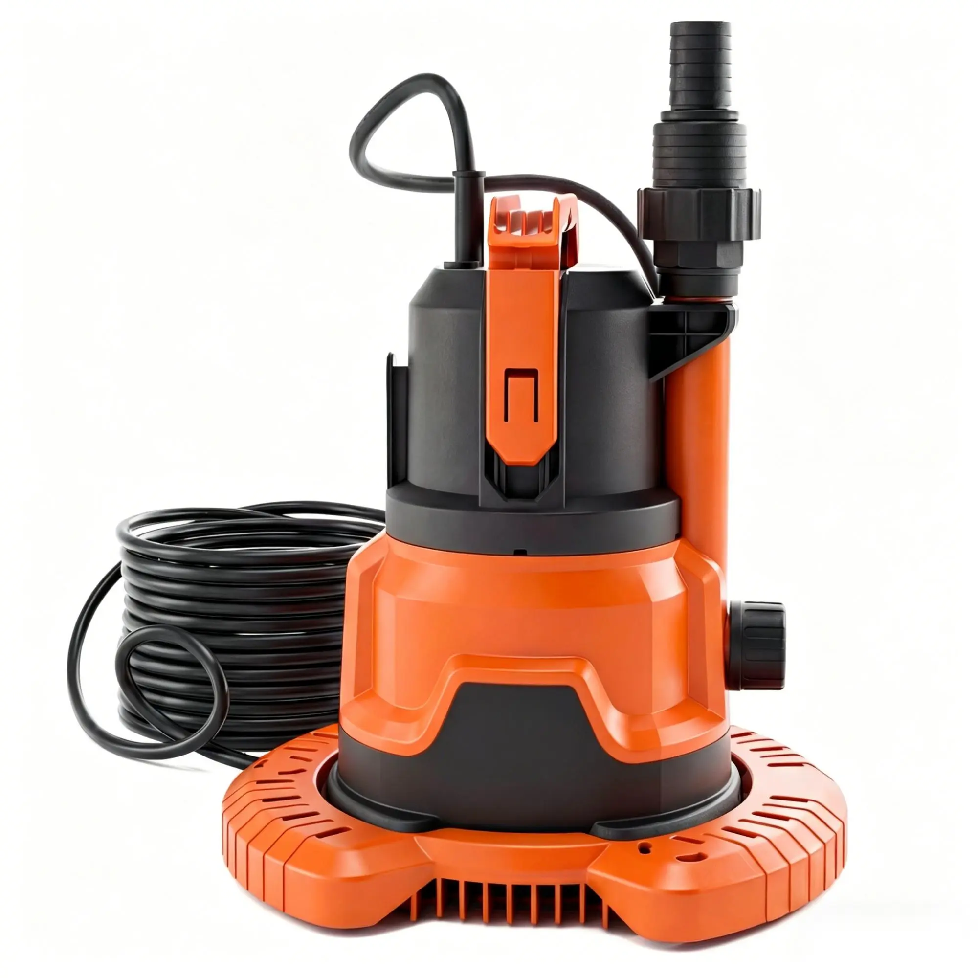 Pool Cover Pump, 1HP Submersible Water Pump with Detachable Base, Dual Outlets, Sump Pump For Pool, Hot Tubs, Pond, Light Yellow