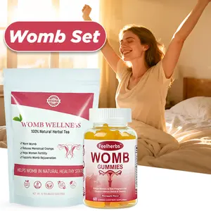 Natural Womb Fertility Set, Womb Detox Tea & Gummies for Fertility Support, Helps with Women Ovary & Uterus Cleanse Detox