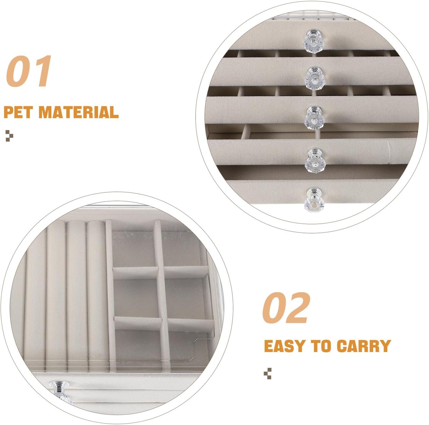 Clear Jewelry Organizer with Pet-Friendly Material: Earring, Necklace, and Ring Storage Box for Dressing Tables; Transparent Jewelry Drawer Organizer for Women blade stand