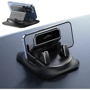 360  Rotation Dashboard Phone Holder for , Anti-Slip Grips & One-Hand Operation  Cell Phone Mount with Adjustable Spring Clip, Compatible with    Smartphones