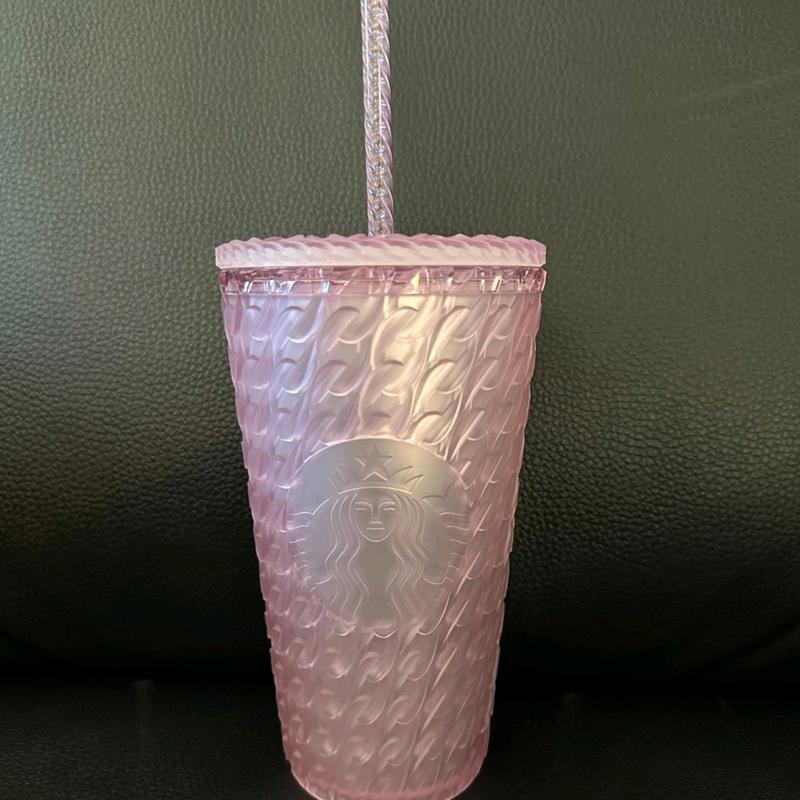 Starbucks 2024 Pink  Link Soft Touch Tumbler 16 Oz Grande Cup