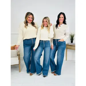 Judy Blue Touch of The Button Column Jeans