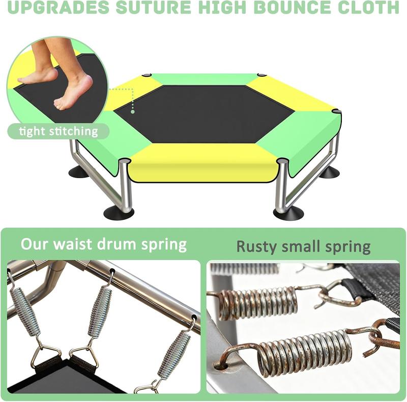 G TALECO GEAR Trampoline for Kids with Enclosure 440lbs Indoor & Outdoor，Toddler Trampoline with Adjustable Gymnastics Bar & Toys for Boys Girls